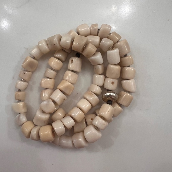 SILPADA TRIPLE STRAND BRACELET SET IN BONE AND STERLING SILVER - Picture 4 of 4